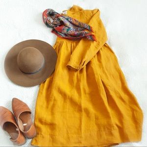 Son de Flor Mustard Yellow Smock Dress